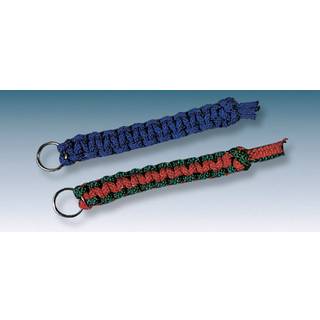 Nøglering med vedhæng 150 mm - Rød & sort - Lang og flad fletning