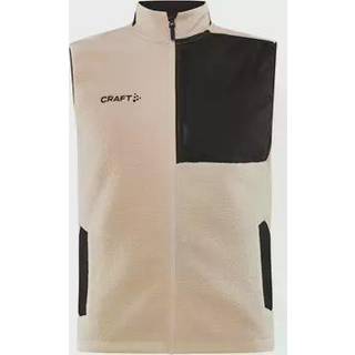 Craft Men's Adv Explore Pile Fleece Vest Ecru/Black, Ecru-Black, XXL