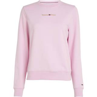 Tommy Hilfiger Guld logo dame sweatshirt - Lyserød - Str. L - Modish.dk
