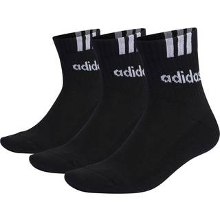 Adidas 3-Stripes Linear Half-Crew Cushioned Socks 3 Pairs   Black/white, S (37-39)