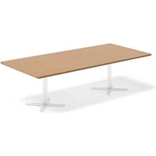 Konferencebord DNA, Bøg 2600x1200 mm rektangulært, Hvid understel