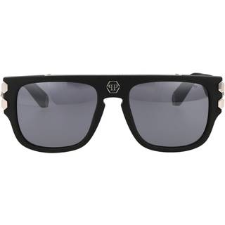Philipp Plein Mand SPP011V PLEIN PURE PLEASURE LONDON 703X Solbriller Acetat Sort Røg Firkantet Normal Spejl