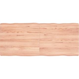 bordplade 140x60x(2-6) cm naturlig kant behandlet træ lysebrun