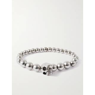 McQueen Skull multi-beaded bracelet - silver - One Size