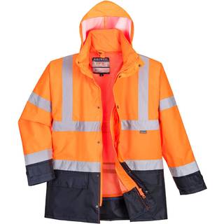 Hi-Vis Executive 5-i-1 Jakke - Orange/Marine (Størrelse: M)