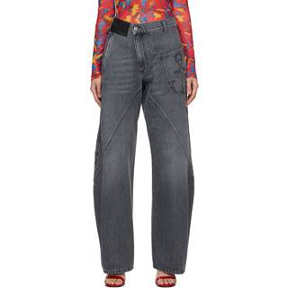 JW Anderson Twisted high-rise straight jeans - grey - 32