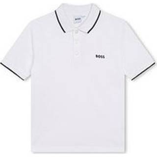 BOSS BOSS White 100% Cotton Short Sleeved Logo Polo Shirt