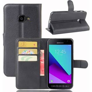 Samsung Xcover 4 Læder etui med indbygget pung - Sort