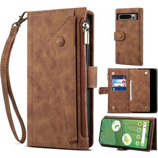 SKALO Google Pixel 8 Pro ESEBLE Big Wallet Pungetui - Brun