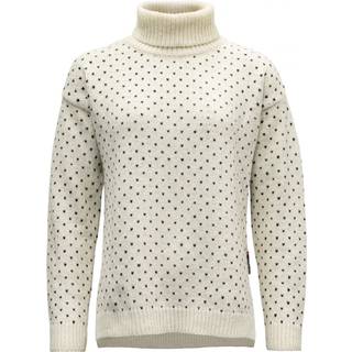 Devold Women's Sørisen Wool High Neck Off White/Ink, OFFWHITE/INK, XS