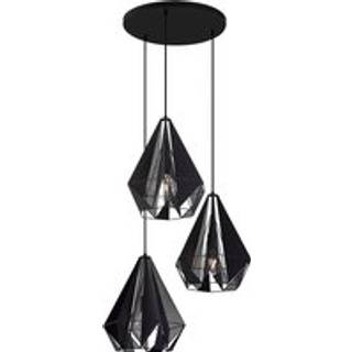 Industriel pendellampe sort med mesh 3-lys - Carcass