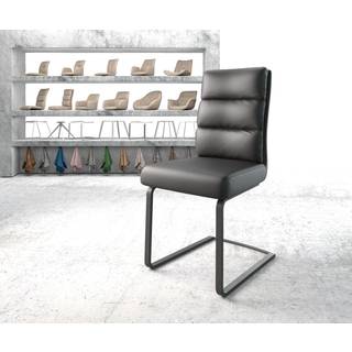 Freischwinger Pela-Flex Echt-Leder Schwarz Freischwinger flach Schwarz Taschenfederkern - Schwarz, Schwarz