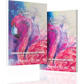 Gencrafts Watercolor Paper Pad 2 Pack - A4 8.3x11.7 """" - 60 ark i alt (140 lb/ 300 gsm) - Cold Press Acid Free Art Sketchbook Pad til maleri og t