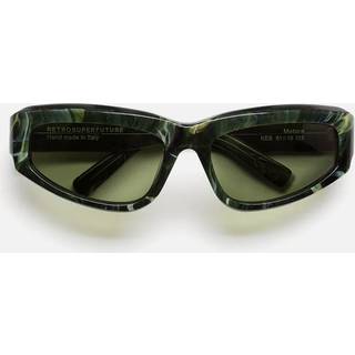 Retrosuperfuture Unisex KE8 Motore Tartaruga Solbriller Acetat Grøn Grøn Wraparound Normal