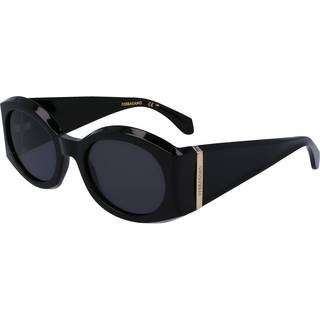 Ferragamo Kvinde SF2008S 001 Solbriller Acetat Sort Rund Normal Normal
