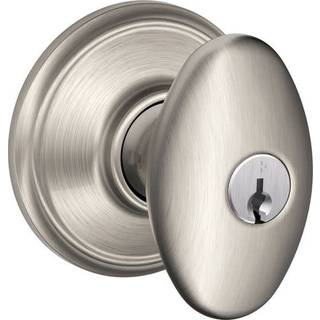 Schlage F51A SIE 619 Siena Knob Keyed Entry Lock Satin Nickel