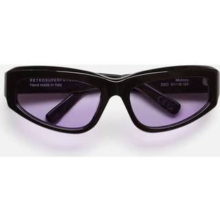 Retrosuperfuture Unisex D5O Motore Metallic Coco Solbriller Acetat Sort Violet Wraparound Normal