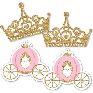 Stor prik af lykke lille prinsesse krone - tiara & vogn dekorationer DIY pink og guld prinsesse baby shower eller f?dselsdagsfest essentials - s?