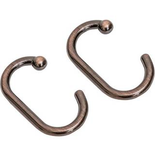 Splash Home Dekorativ aluminium C-formet bruseforh?ngskroge glatglide rustbestandigt s?t af 12-Olie gnidet bronze