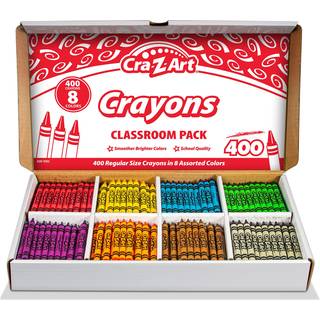 CRA-Z-Art Crayon Bulk Class Pack 400CT 8 Assorterede farver tilbage til skolens forsyningsliste V?sentlig bulkpakke til skolens forsyningsrum og