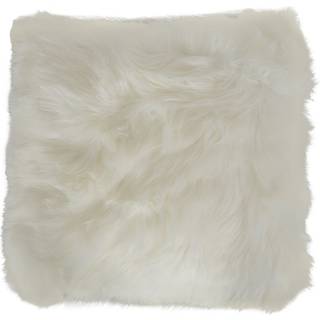 Pyntepude - Fake fur - 45x45 cm - Hvid - Blød sofapude