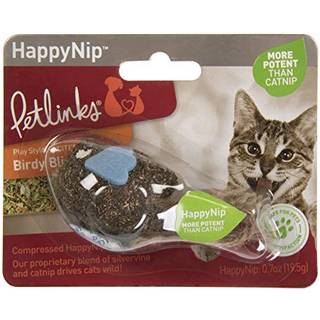 Petlinks Happynip Birdie Bliss komprimeret Catnip & Silvervine Blend Cat Toy - Natural One Size