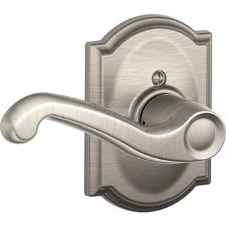 Schlage Flair Venstreh?ndet h?ndtag med Camelot Trim Non-Turning Lock Satin Nickel (F170 FLA 619 CAM LH)