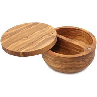 Swissmar Palermo Dual Bin Salt Keeper med magnetisk låg oliventræ