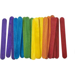 Comfy Package Colored Popsicle Sticks til h?ndv?rk - [100 t?lling] 6 tommer Jumbo Multi -Purpose Wooden Sticks