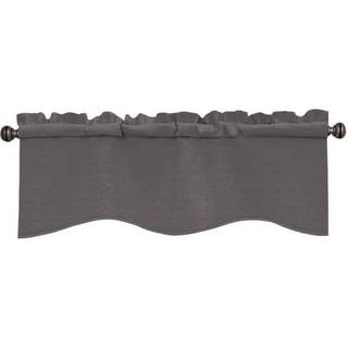 Eclipse Kendall Modern Scalloped Valance Rod Pocket Window Curtain til k?kken eller badev?relse 42 """" X 18 """" Charcoal