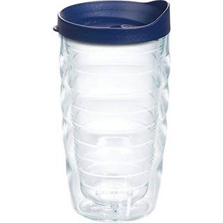 Tervis Clear & farverig l?g lavet i USA Double Walled Isoleret tumbler Travel Cup holder drikkevarer koldt og varmt 10oz b?lget marinebl?t l?g