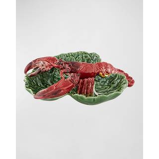 Bordallo Pinheiro Tableware - 'Cabbage with Lobsters' appetizer plate, large in multicolor earthenware