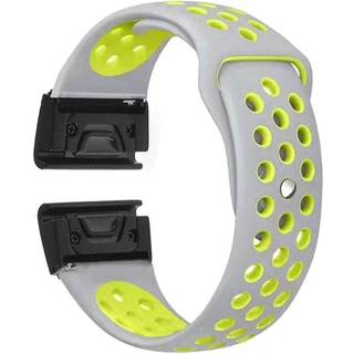 Garmin Fenix 5X 26mm tofarvet silikoneurrem - grå / gul