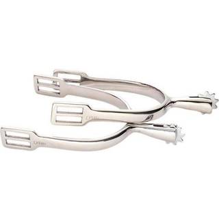 Korsteel rustfrit stål 30 mm Pow Rowel-sporer til damer, hals 1 1/4" - spidsede rowels