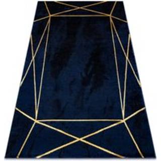 Tæppe EMERALD eksklusiv 1022 glamour, stilfuld geometrisk marineblå / guld 120x170 cm