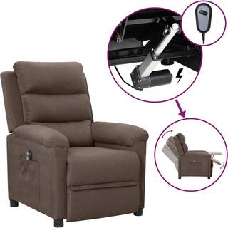 eldrevet lænestol stof gråbrun