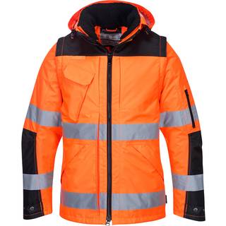 Pro hi-vis 3i1 jakke - Orange/Sort (Størrelse: S)