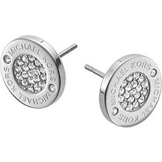 Michael Kors rustfrit stål pavé-krystal MK-logo ørestikker - sølv til kvinder