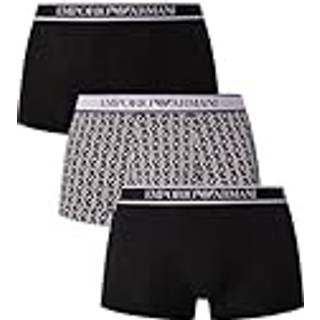 EMPORIO ARMANI Herren Trunks schwarz Baumwolle & Mix unifarben,Geprintet