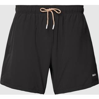 BOSS Black Herren Badeshorts schwarz Mikrofaser unifarben