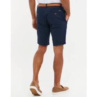 Threadbare Cotton Stræk Turn-Up Chino-shorts med Vævet Bælter32