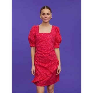 Vero Moda dame kjole VMALASKA - Flame Scarlet FLOWERS - S