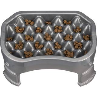 Neater Pet Brands - Neater h?vet Slow Feeder Dog Bowl - Forh?jet og justerbar madh?jde - (6 kop pistolmetal)