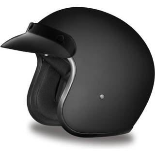 Daytona hjelme 3/4 Open Face Motorcykelhjelm - DOT -godkendt [kedelig sort] [2xl]