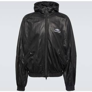 Balenciaga 3B Sports Icon leather track jacket - black - EU 48