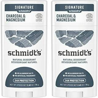 Schmidts aluminiumfri veganske deodorant kul og magnesium med 48 timers lugtbeskyttelse 2 tælling for kvinder og mænd naturlige ingredienser grus