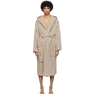 Tekla Organic Terry Hooded Bathrobe Kodiak Stripes