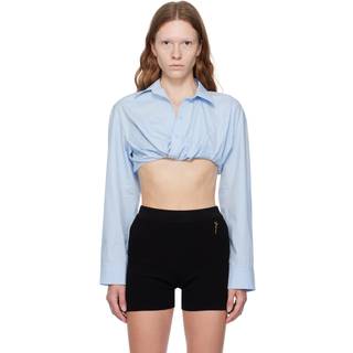 Jacquemus La Chemise Bahia cropped top - blue - XL