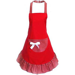 Hyzrz Söta flickor Bowknot Roliga förkläden Lady's Kitchen Restaurant Women's Cake Apron med Pocket (Red)