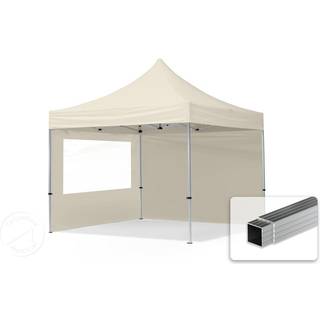 3x3m, aluminium, easy-up-pavillon, 2 sidedele, creme - (59003)